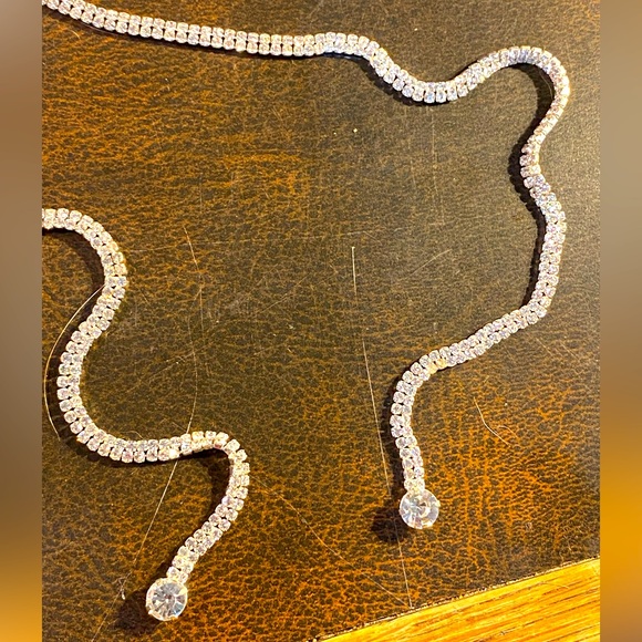 JEWELRY SALE Elegant silver rhinestone necklace twisted bolo tie design,ABS - Picture 15 of 15